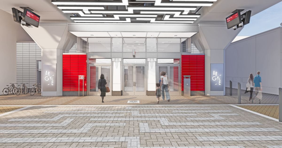 Rendering of the Argyle Red Line station